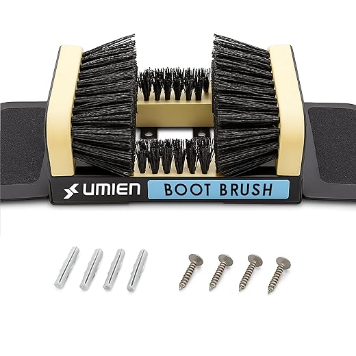 Umienâ„¢ Boot Scraper Outdoor Shoe Brush with Flaps - Cleaning Heavy-Duty Shoe Cleaner and Boot Scrubber for Mud, Dirt, and Snow - Durable Weather-Resistant Outdoor Shoe Cleaning Tool