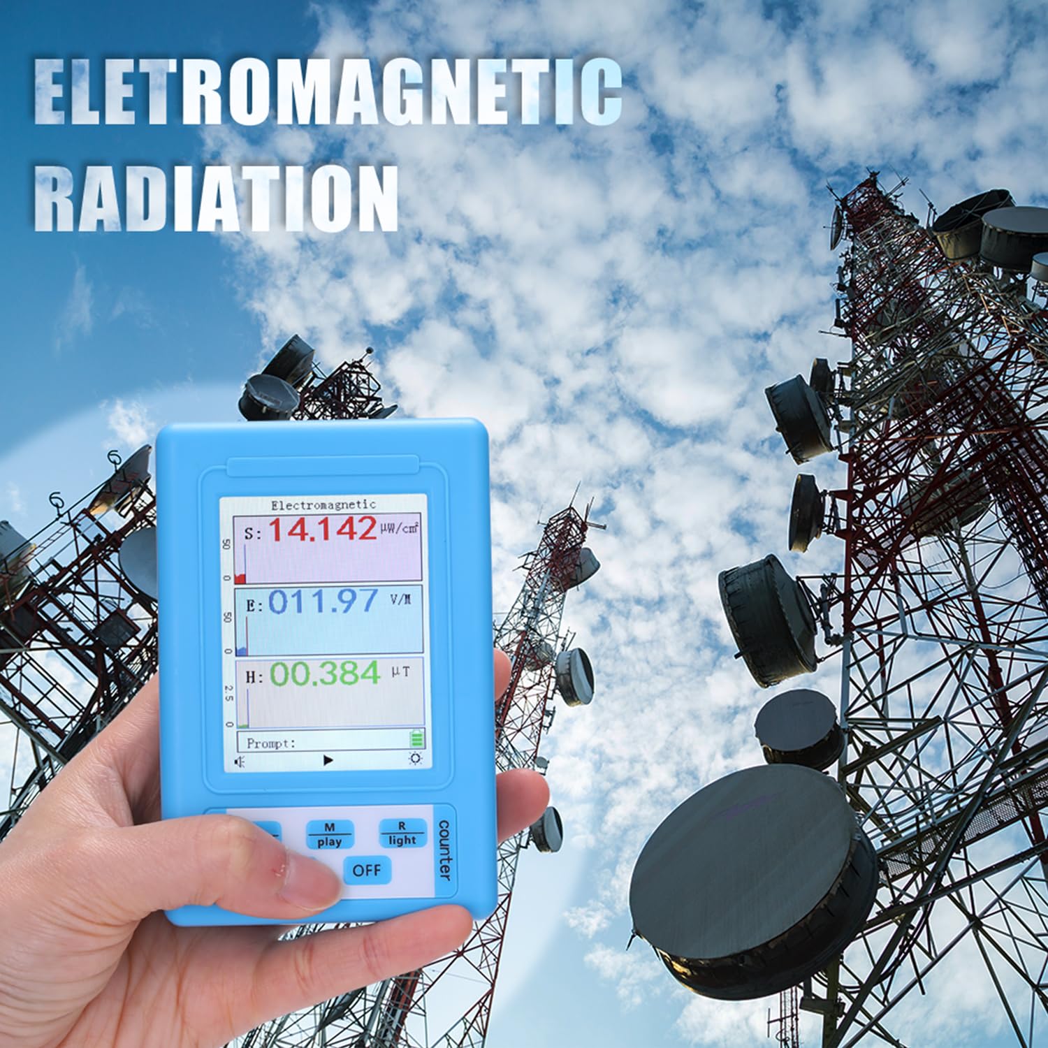 Ręczny tester promieniowania elektromagnetycznego lvifloae BR 9A Półfunkcjonalny tester elektromagnetyczny służy do wykrywania promieniowania w codziennym środowisku