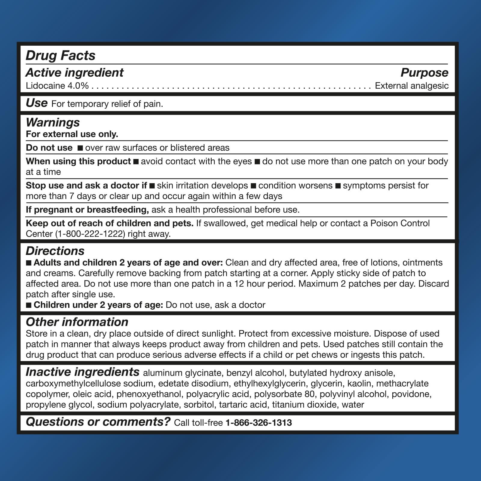 TheraCare OTC Pain Relief 4% Lidocaine Patch, 6 Count — Amazon image 2