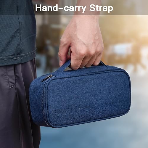 Miniatura 5 de Organizador de artículos electrónicos, bolsa de transporte para artículos esenciales de viaje, para cable, cable de carga, disco duro externo, banco