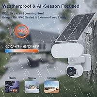 Vista 6 de Solar Floodlight Camera with 1500LM Bright Lights-2K Wireless Outdoor Security PT Cam, Motion Activated Color Night Vision Illuminates Entire Yard &
