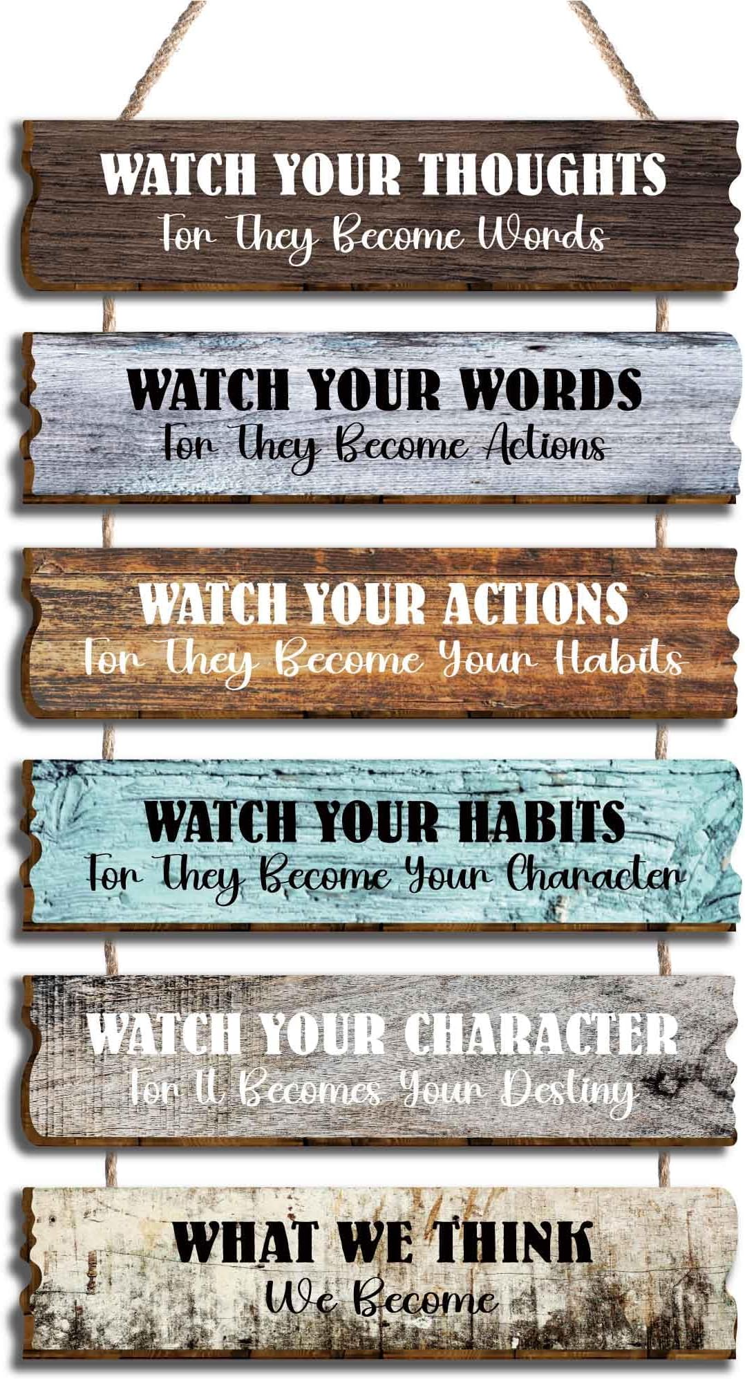 Kadiak 6 Pcs Inspirational Quotes Wooden Wall Decor