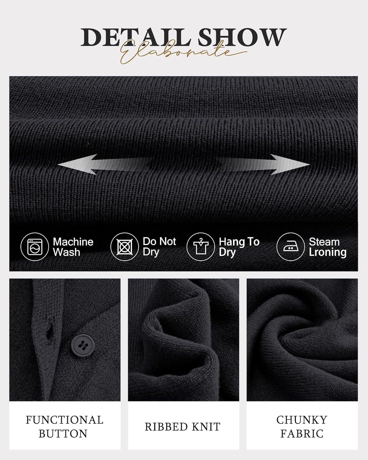 Gaharu Womens Open Front Cardigan Sweaters Long Sleeve Knitted Button Tops Casual V-Neck Peplum Outerwear for Women Trendy - Image 6