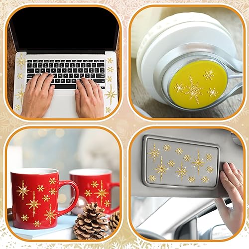 Vista 82 de Epakh 84 calcomanías de estrella de diamantes de imitación, calcomanías de estrella de cristal autoadhesivas con purpurina plateada, para paquete