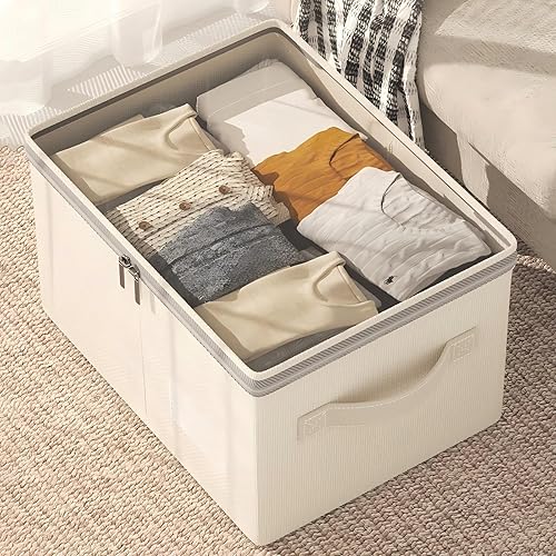 Contenedores de almacenamiento con tapas, organizadores de armario y almacenamiento plegables de 9 litros, organizador pequeño para ropa  ropa