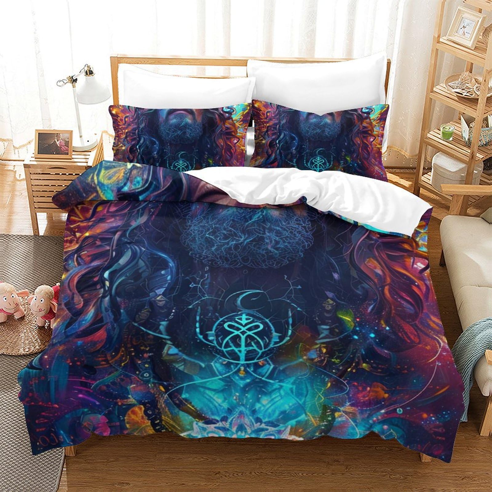 Housse de couette Jésus 200x200cm hypoallergénique contre la chaleur