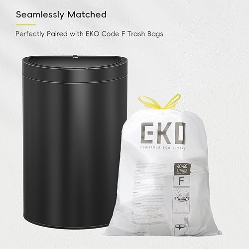Miniatura 9 de EKO Mirage - Cubo de basura semicircular con sensor de movimiento de 47 litros12.4 galones, cubo de basura automático para cocina con compartimento