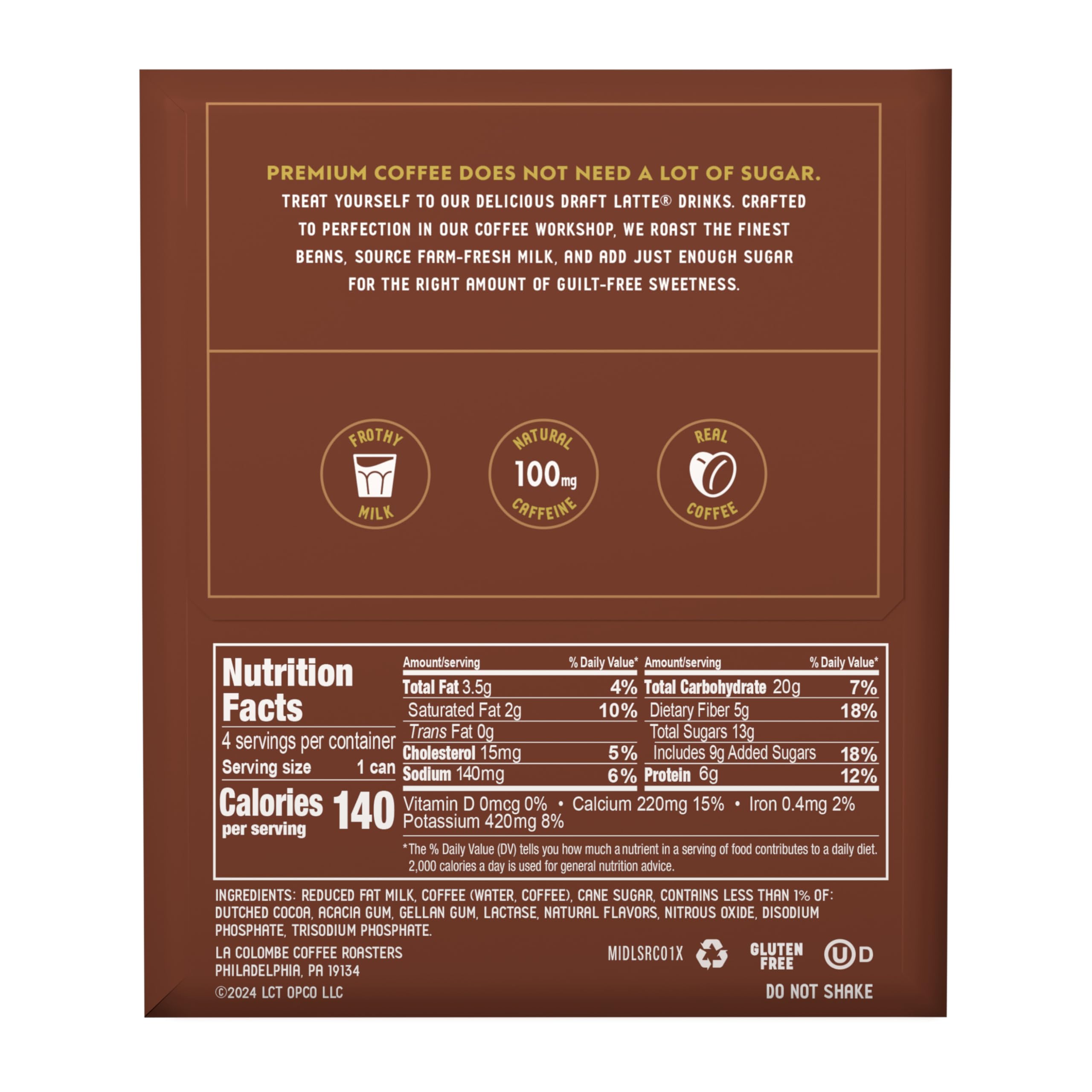La Colombe Coffee, S'mores Cold Brew Draft Latte, 9 fl oz Cans, 4 Pack