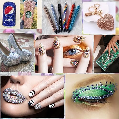 Miniatura 6 de 5000 diamantes de imitación de parte trasera plana, diamantes de imitación de resina de gelatina para manualidades, diamantes de imitación de resina