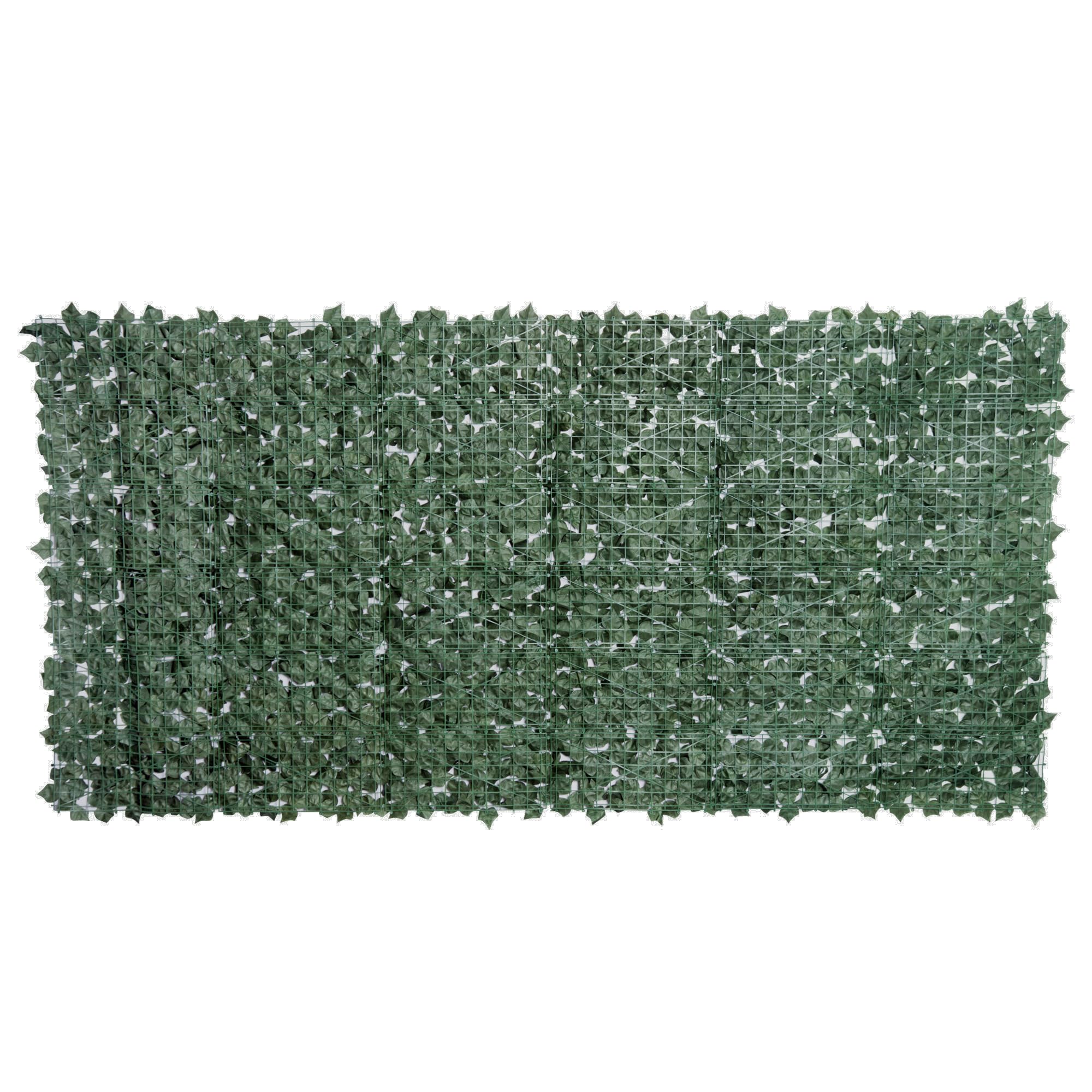 Outsunny Künstlicher Hecken Sichtschutz UV Geschützt 300 x 150 cm Grün | Balkon Sichtschutze, Zaun Sichtschutzgitter mit Blättern, Hecken Zaun, WandKünstliche, für Garten Hochzeit