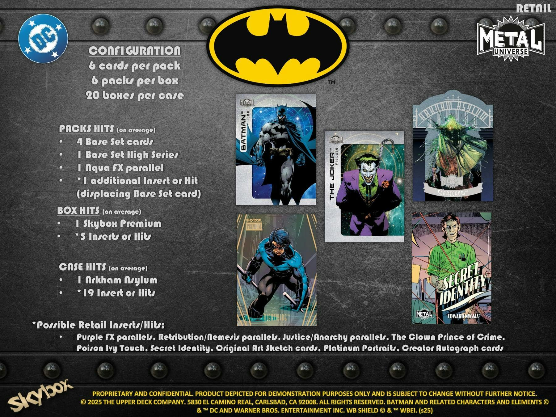 Upper Deck 2025 Skybox Metal Universe Batman Trading Cards Blaster