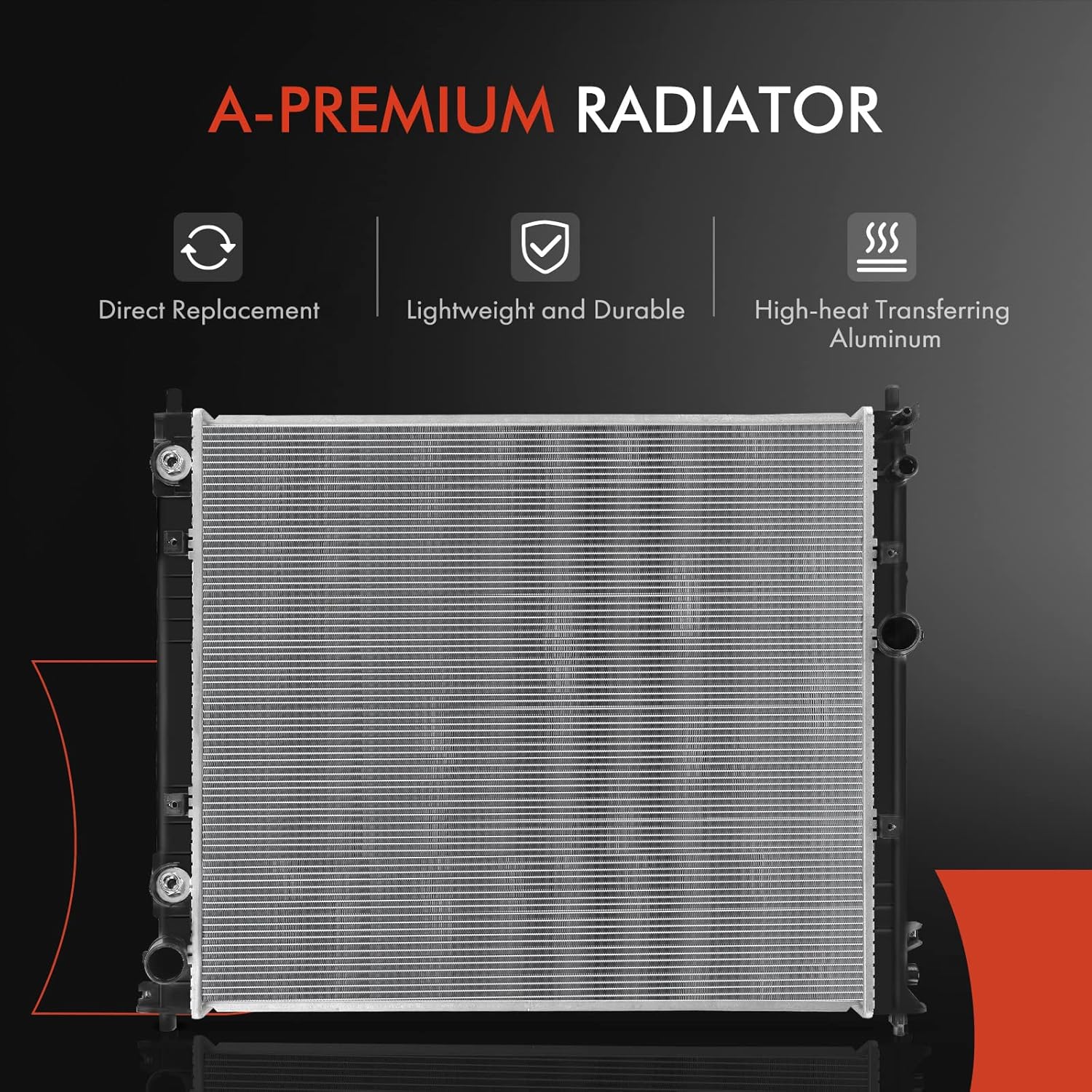 A-Premium Engine Coolant Radiator Assembly with Transmission Oil Cooler Compatible with Cadillac CTS 2008-2013 V6 3.6L, 2010-2013 V6 3.0L, Automatic Transmission