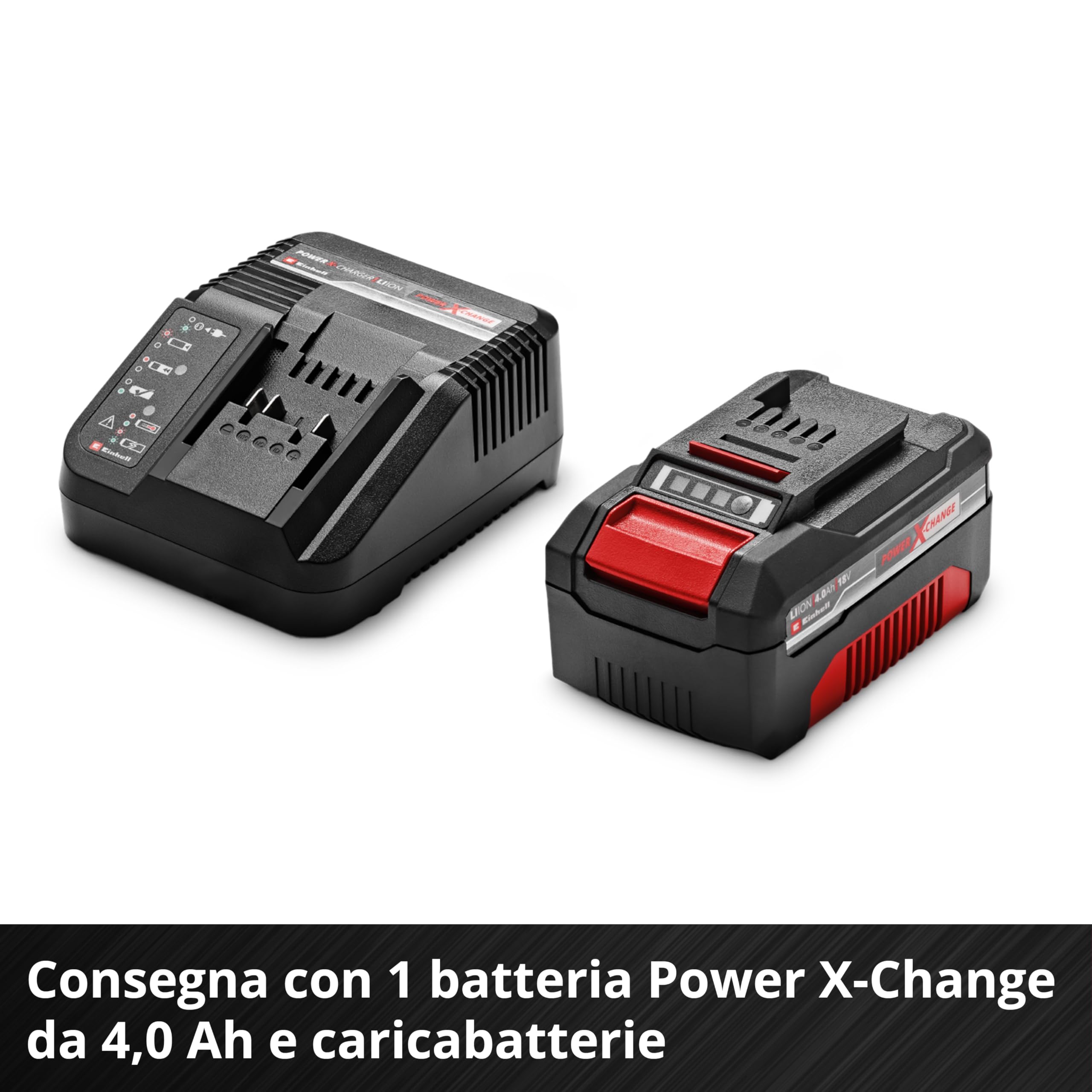 Smerigliatrice angolare Einhell TC-AG 18/115 Li (1 pz. da 4,0 Ah) (18 V, Ø disco 115 mm, profondità di taglio 28 mm, Soft Start, impugnatura supplementare, 1 batteria e caricatore da 4,0 Ah)
