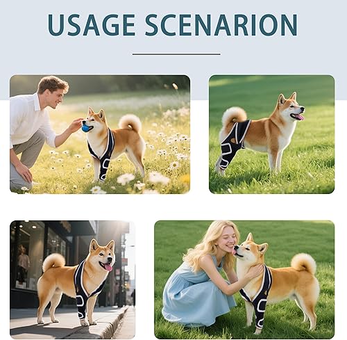 Vista 5 de Rodillera ajustable para perro para soporte de ACL - Estabilizador de articulaciones de pierna trasera o delantera para lesiones CCL y alivio