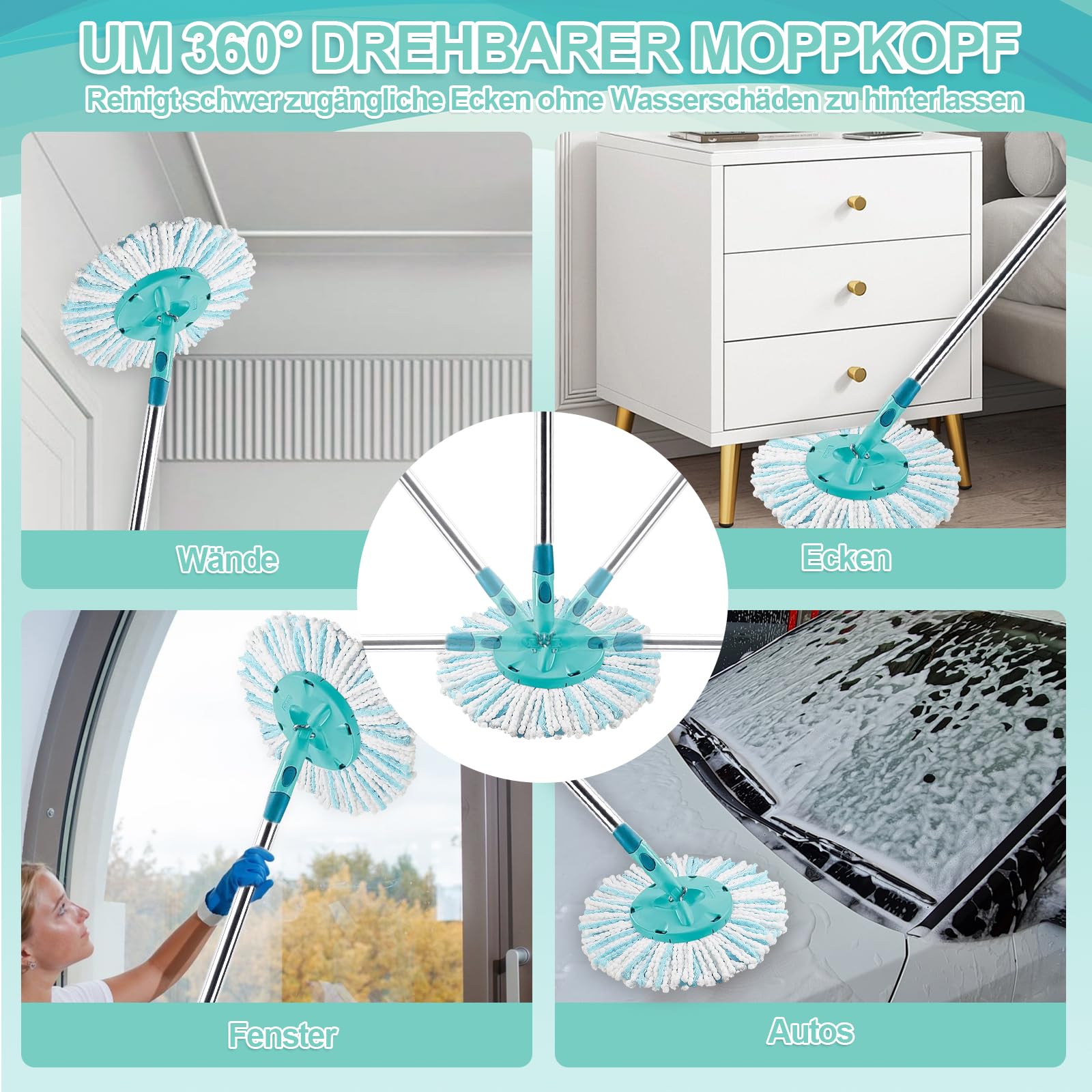 Lot de 3 recharges Vileda UltraMax - Balai microfibre absorbant 2 en 1 pour sols et taches, gris