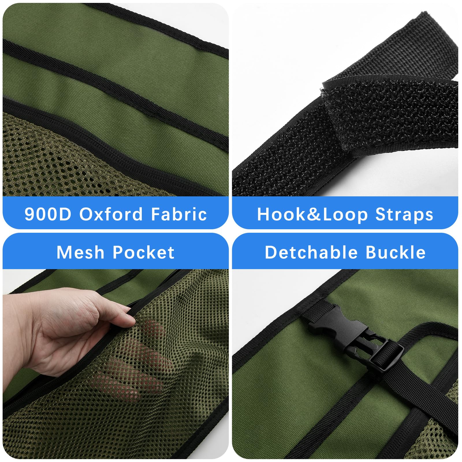 Faltbare Wagenseitentasche Für Klappwagen – 900D Oxford, Mit Netztasche, Für Camping & Garten (Grün)