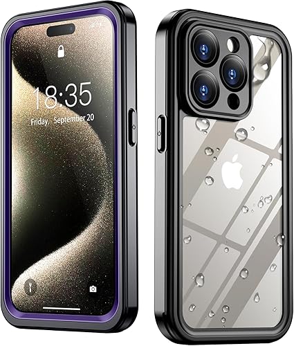 Miniatura 24 de SPIDERCASE Solo diseñada para iPhone 13 Pro Max, funda delgada para iPhone 13 Pro Max de 6.7 pulgadas, transparente Naranja,Negro /