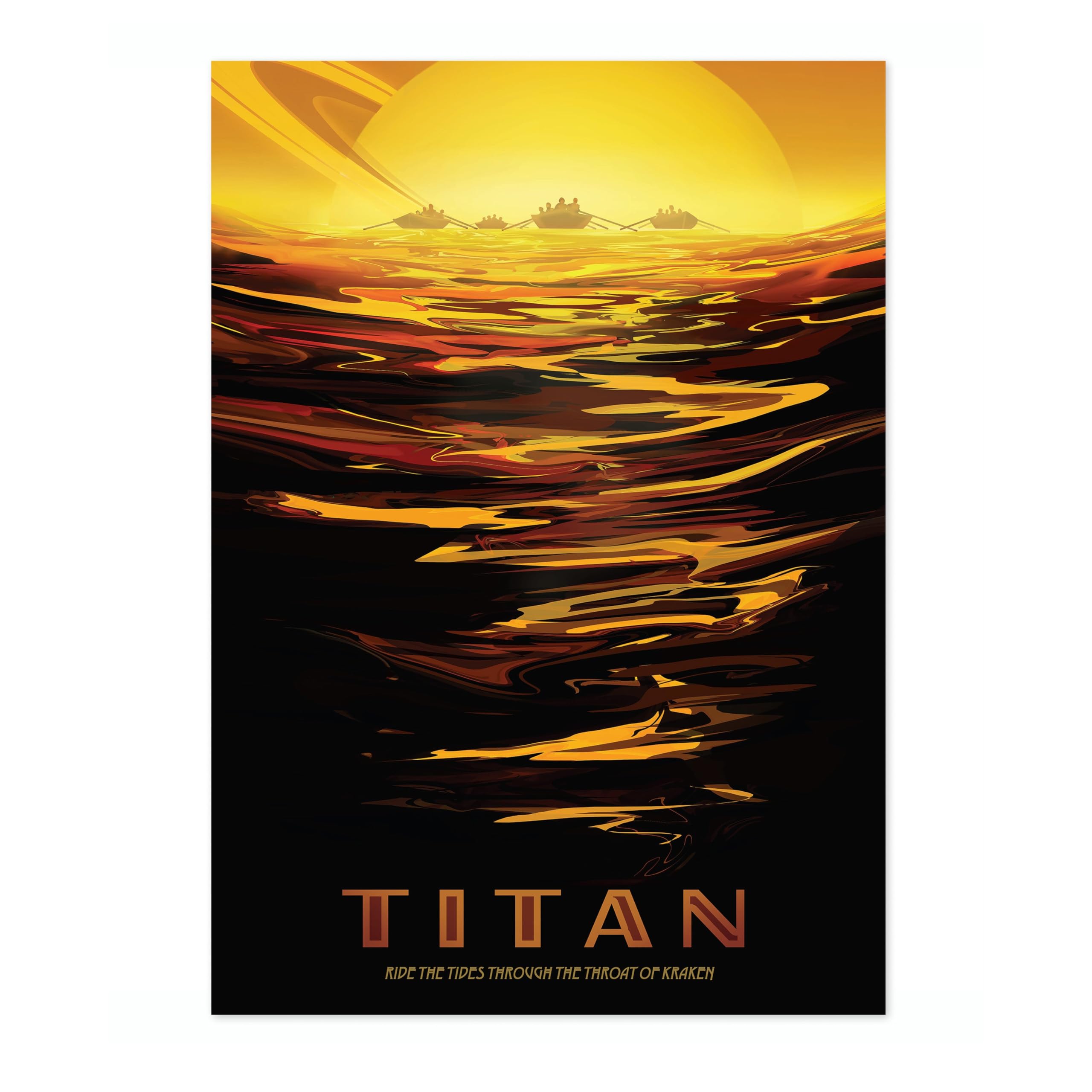 Titan Retro Nasa Space Grand Tour Travel Art Poster, Planet Travel Prints, Vintage Astronomy Home Decor, Astronaut Space Print, Archival Matte, A3 (Print Only) - 42x29.7cm โ image 1