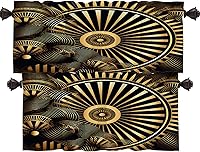 Vista 85 de Shrahala Cenefas de cocina de madera marrón con tablones vintage, panel de media ventana, tratamiento de ventana multicapa de poliéster opaco