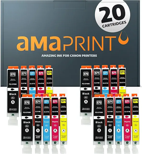 Amaprint 20 XL Ink Cartridges for Canon Pixma MG5750 & More