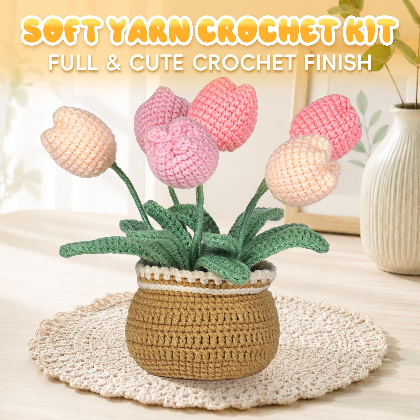 Beginner Crochet Tulip Kit - Learn to Crochet! -5