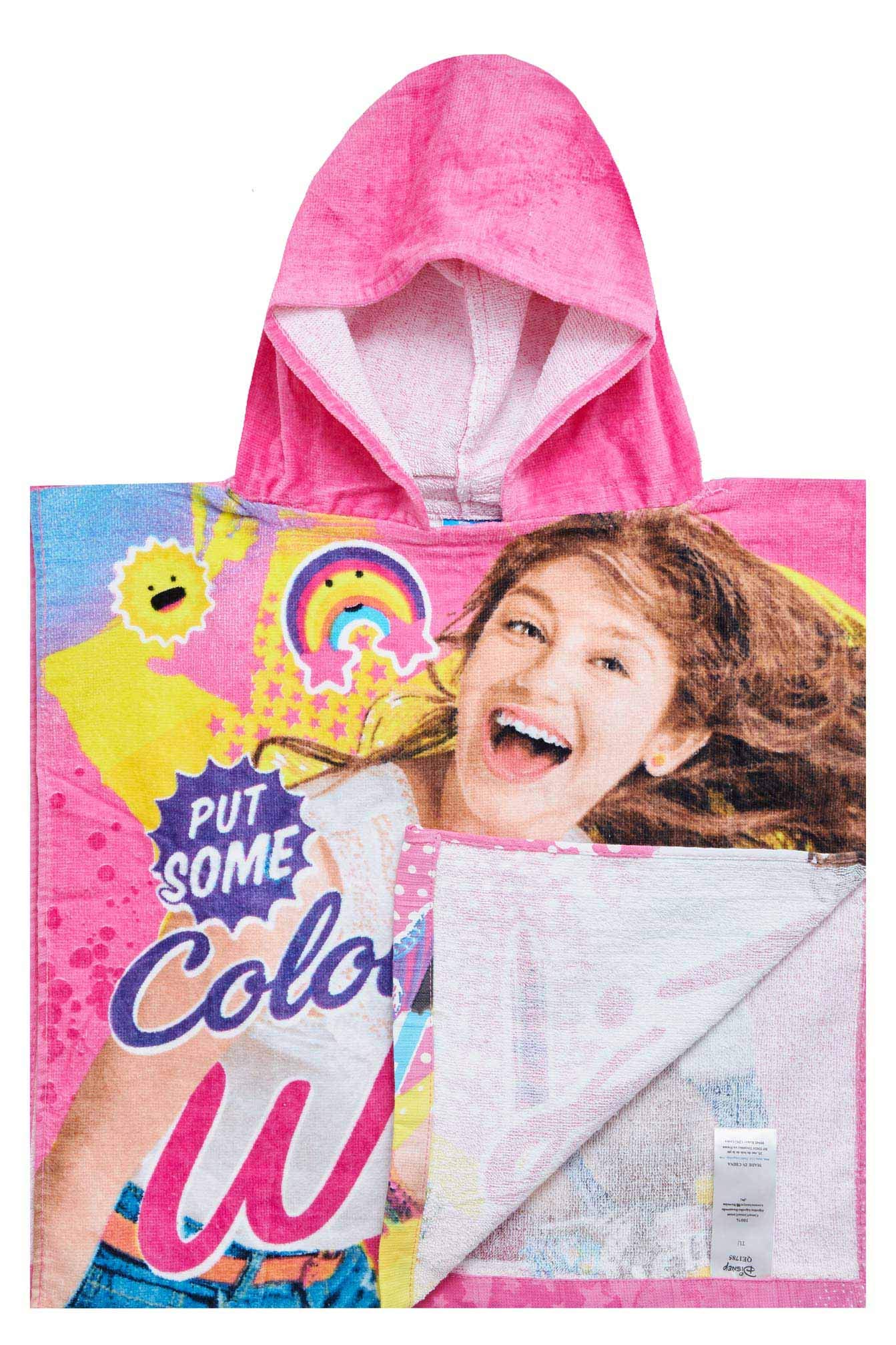 Disney Asciugamano da Bagno per Bambina Poncho Soy Luna Velour con Cappuccio (Rosa)