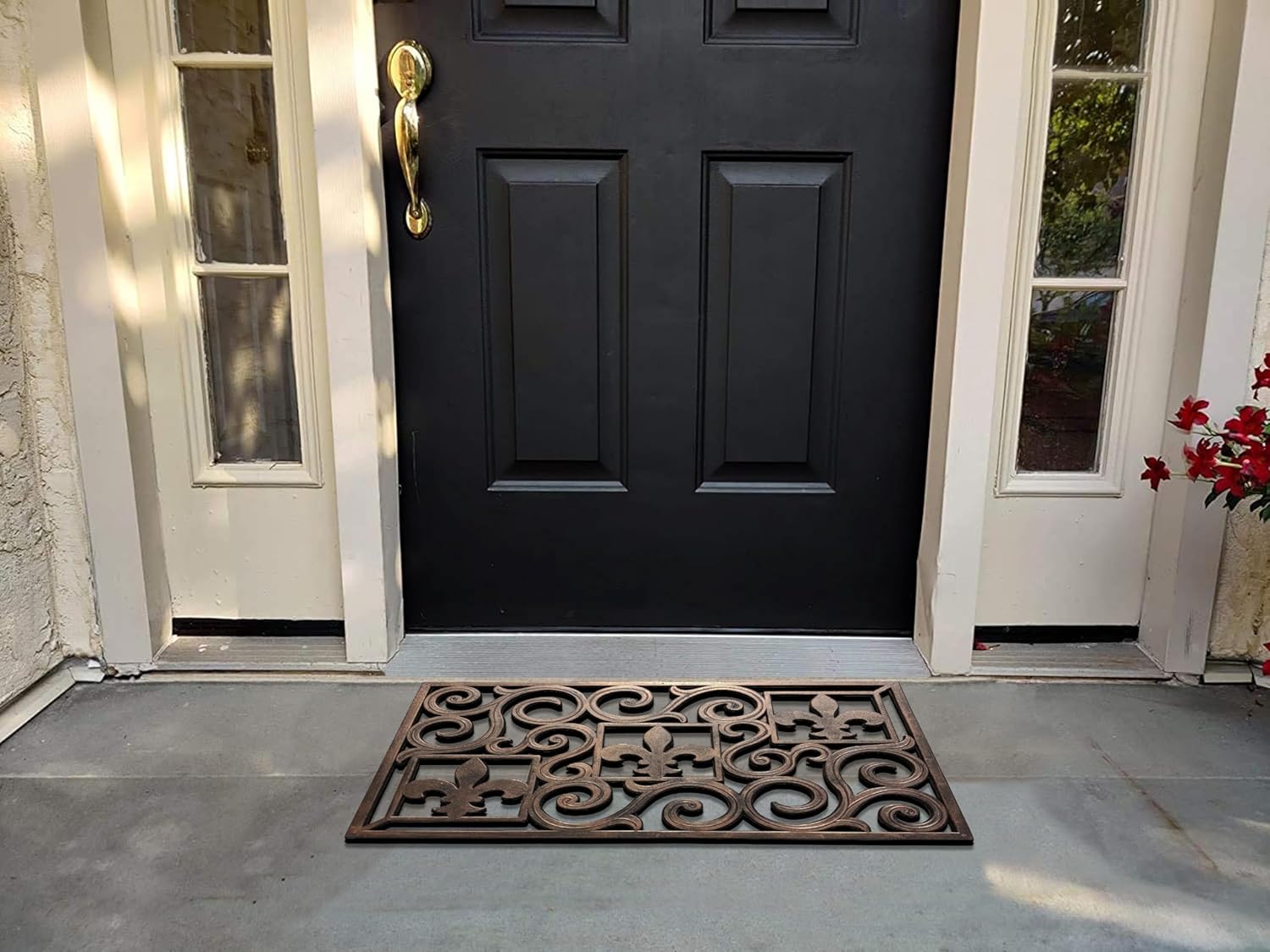 A1 Home Collections Doormat First Impression Rubber Grill Hand Finished Unique Doormat 18” X 30” for Outdoor Entrance, Welcome Mats for Front Door Indoor Non-Slip Backing