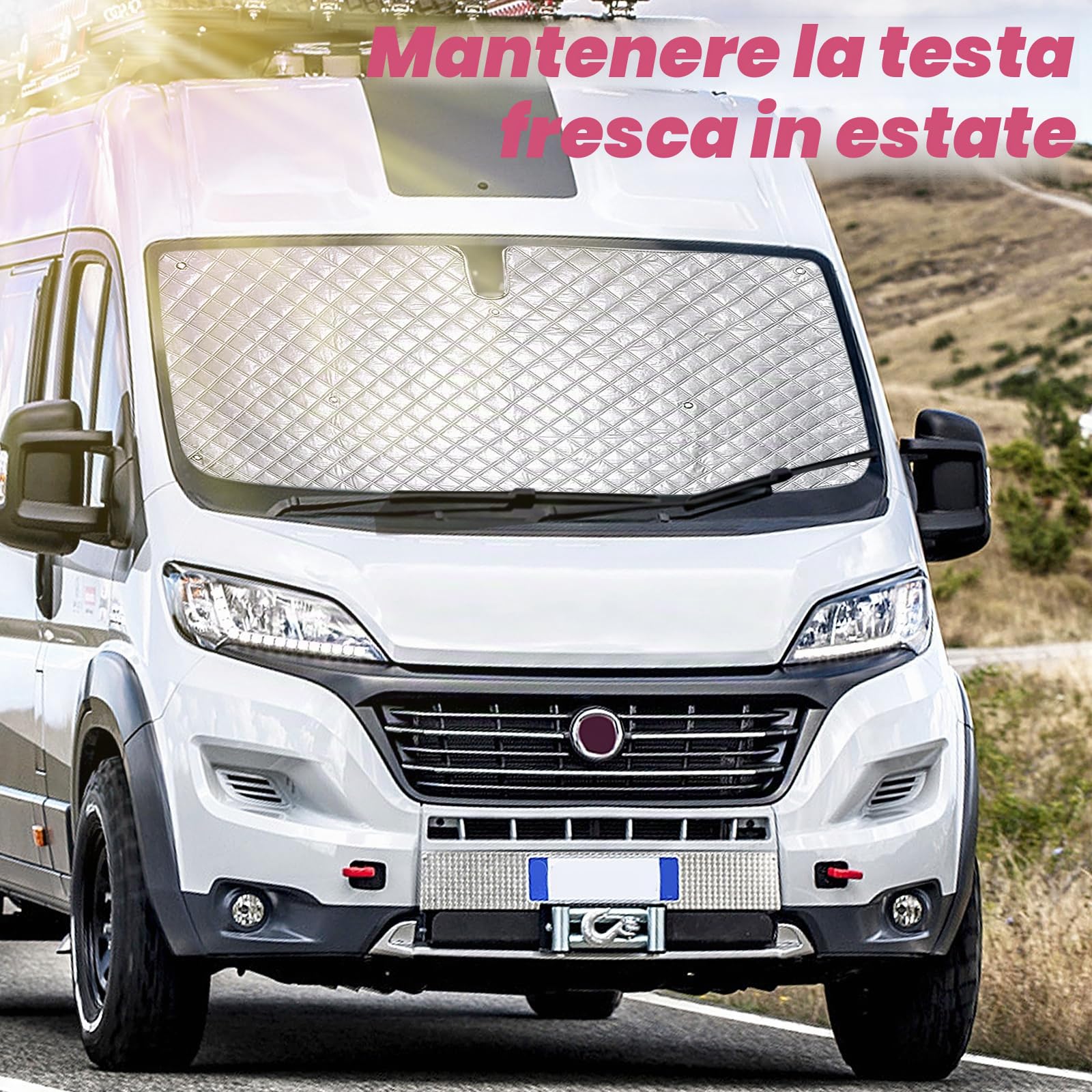Protezione Solare per Parabrezza Fiat Ducato Citroën Jumper 2006-2021 - Tappetino Termico Compatibile per Mantenere al Caldo