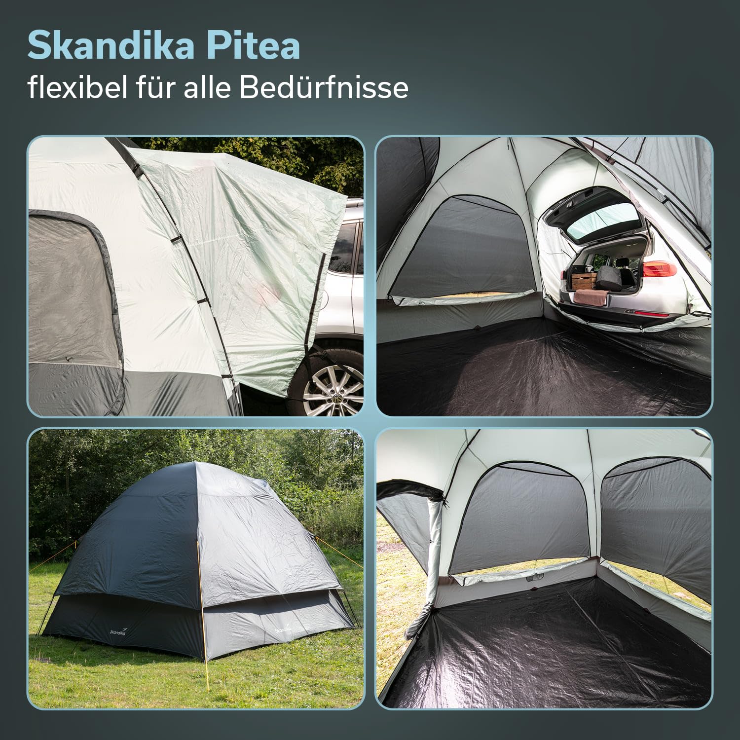 skandika Pitea SUV - Tienda Avance para Furgonetas de Camping - 4 Personas - 300 x 300 x 220cm - Suelo Cosido en Forma de bañera - Material Reciclado - mosquiteras