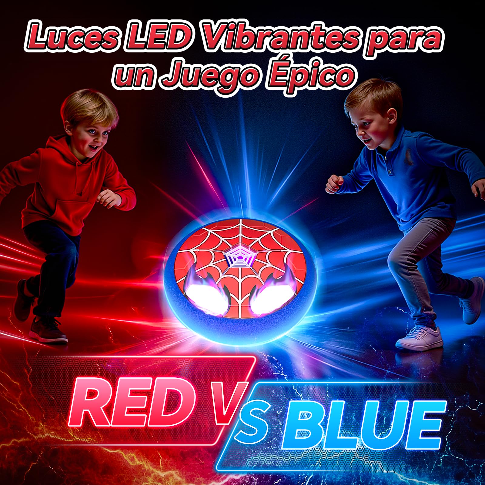 Balon Futbol con Ojos & Telaraña Luminosos, Juguetes Niños 4 5 6 7 8 9 10 Años, Interior Dutbol Flotante Exterior Jardin Juegos Niños 3-10 Años Regalo Niño 3-12 Años Football Regalos Cumpleaños