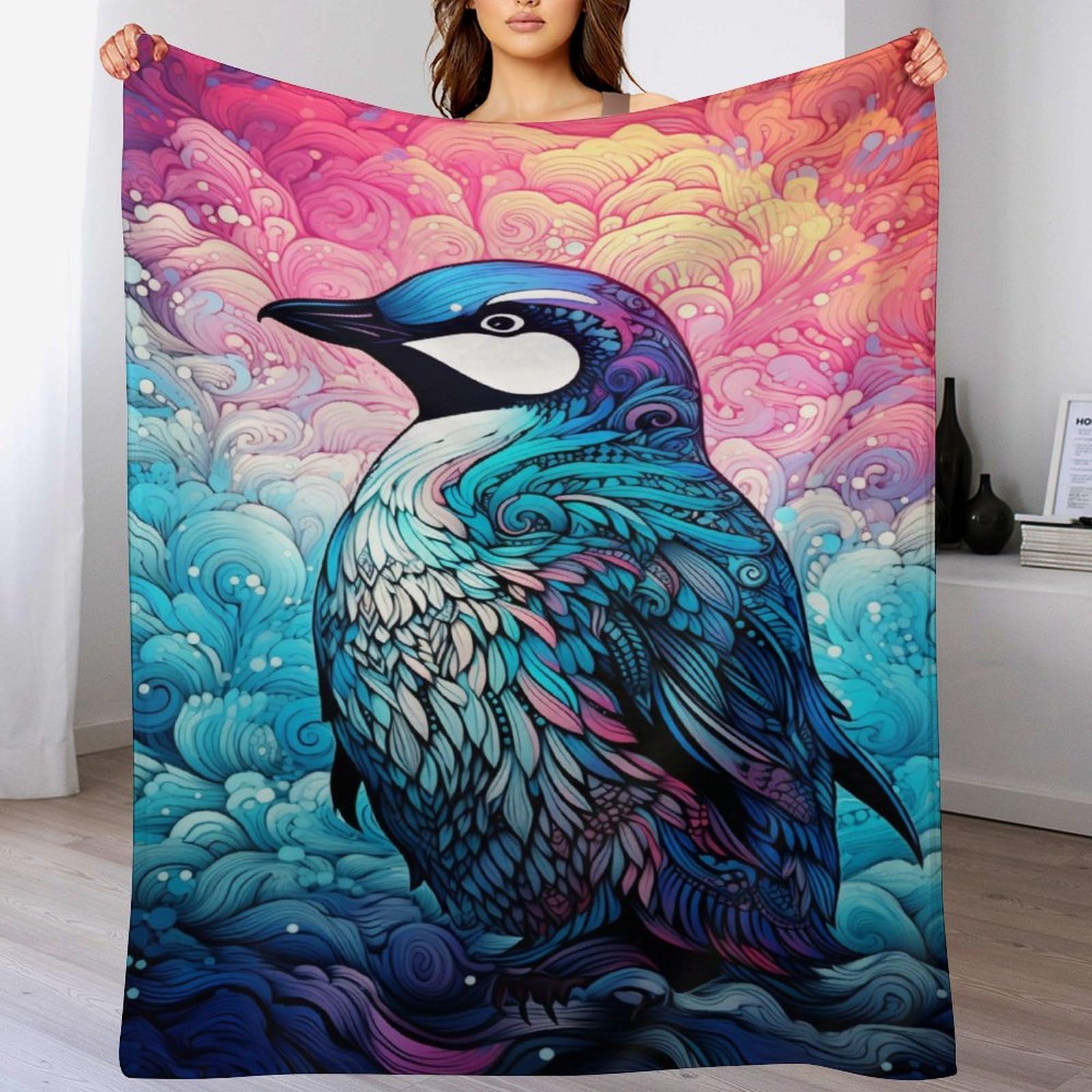 Couverture pingouin légère pour stopper le froid sur votre lit