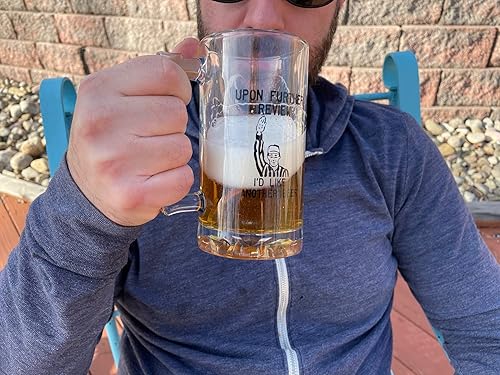 Miniatura 2 de Toothsome Studios Upon Further Review I'd Like Another Beer Taza de cerveza de 16 oz Cristalería temática de fútbol Octoberfest Pint Glass