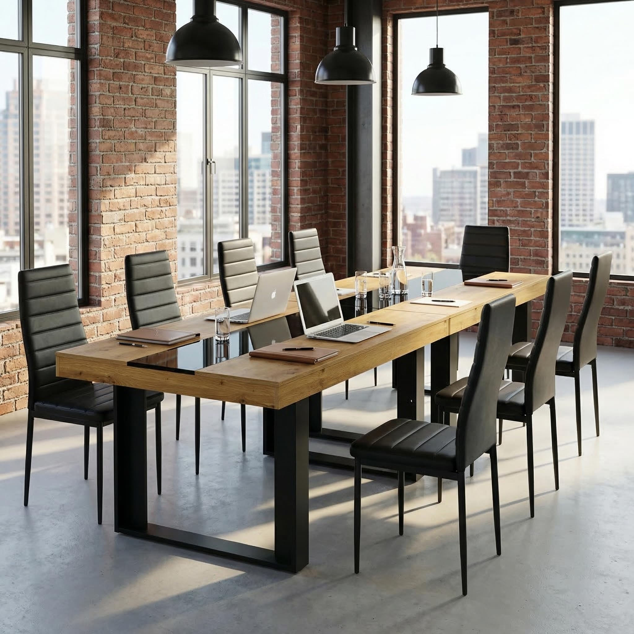 Esstisch 160 x 80 x 75 cm, Rechteckiger Tisch Für 6–8 Personen, Geeignet Für Esszimmer, Küche, Wohnzimmer, Konferenzraum，15 mm Spanplatte, stabile Paneelbeine/Tischplatte (Dunkle Eichenmaserung)