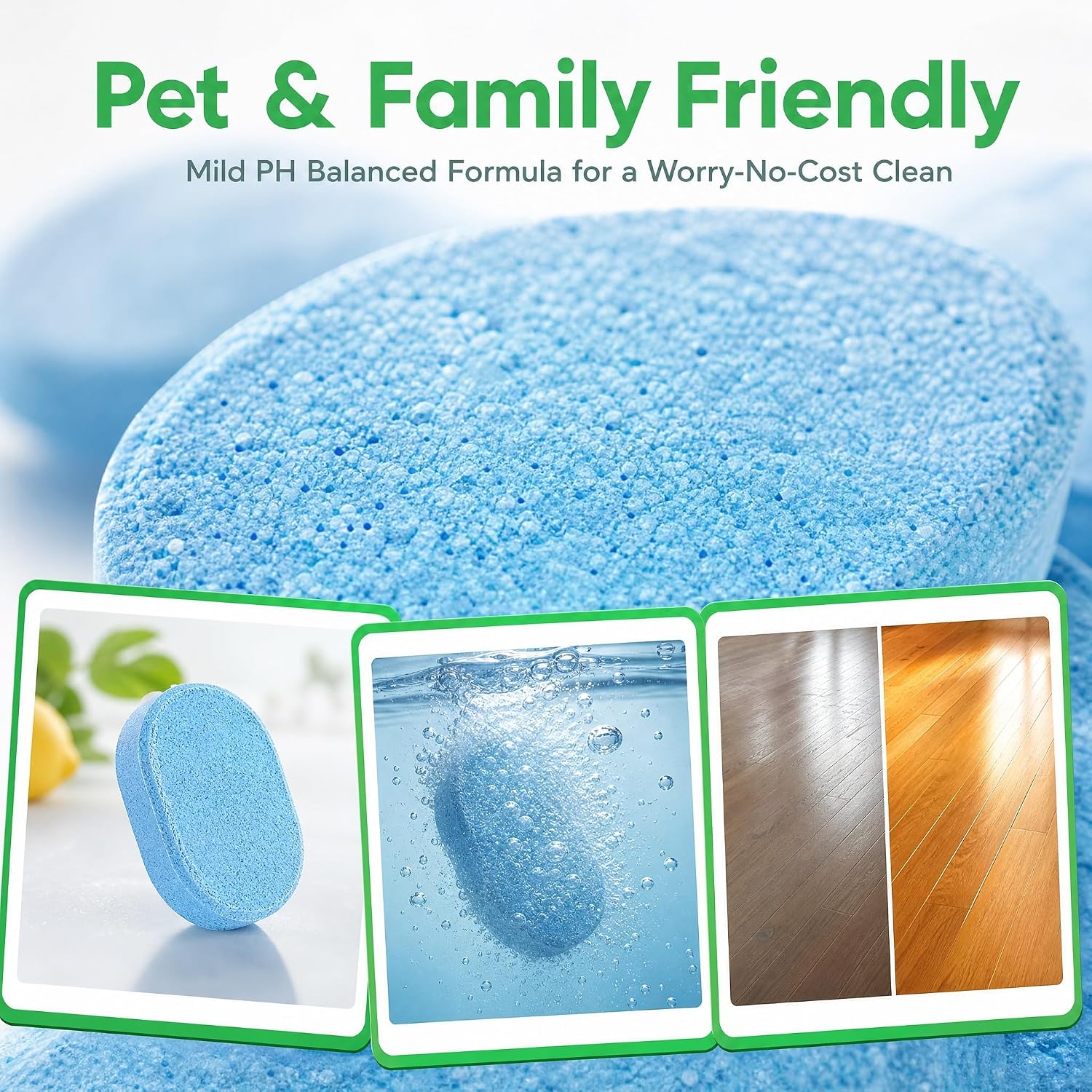 24Pcs Floor Cleaning Tablets, Multi-Surface Hard Floor Cleaner for Tile Vinyl Laminate & Stone – Compatible with Robot Mops & Wet Dry Vacuums, Eco-Friendly Plant-Based Formula pet friendly