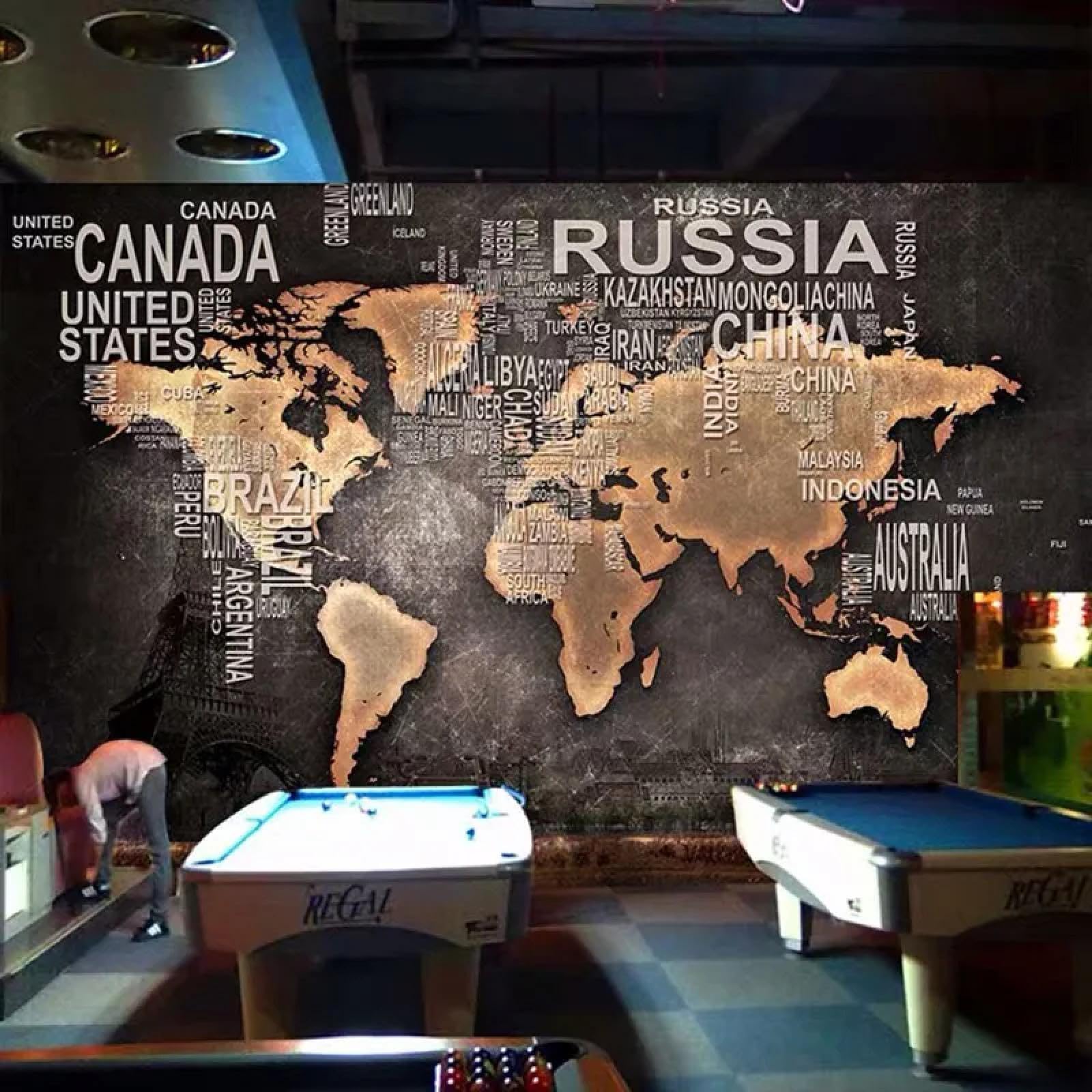 YOZYOOOZ Stara mapa świata w stylu retro, obraz ścienny 3D do salonu, sypialni, korytarza, nowoczesna sztuka ścienna, dekoracja domu