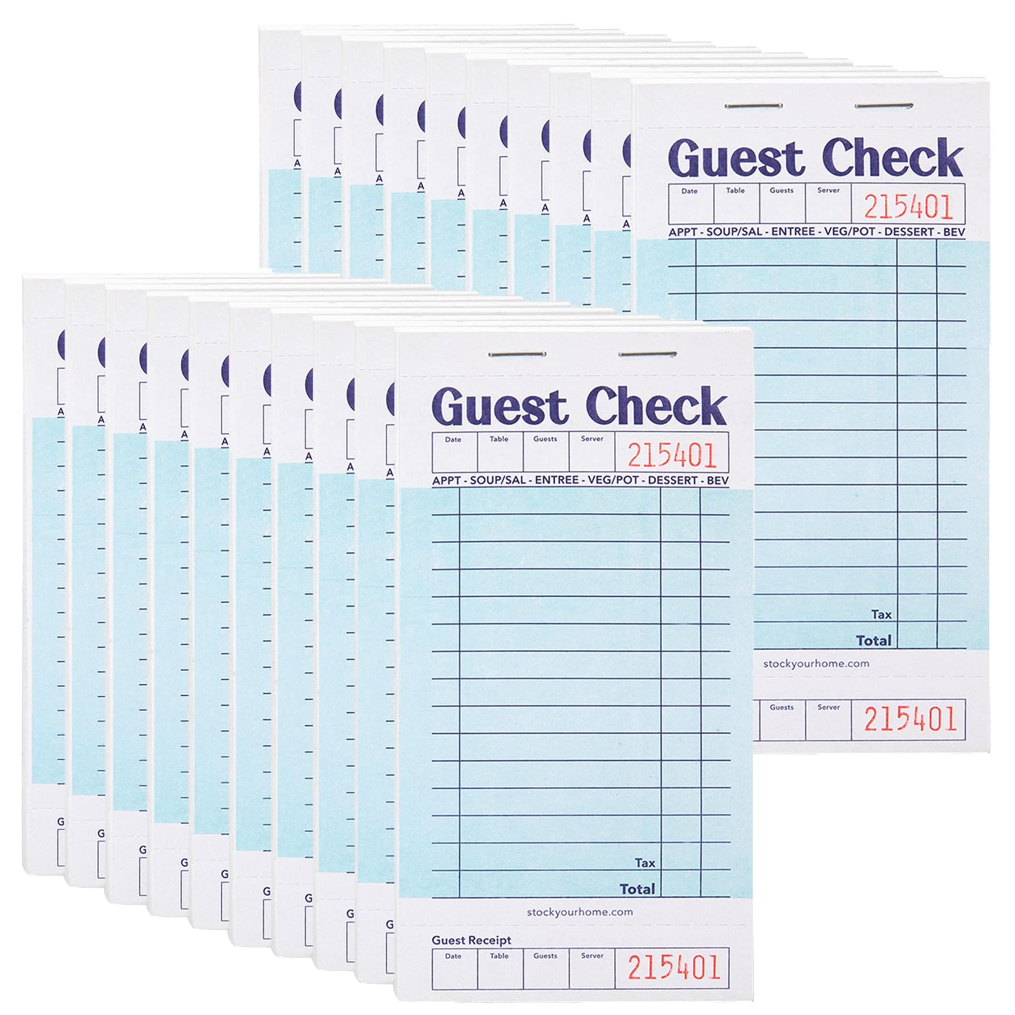 Blue Guest Check Books for Servers (40 Pack) Server Note Pads by Stock Your Home – Blue, Model SYH-1298-BDL