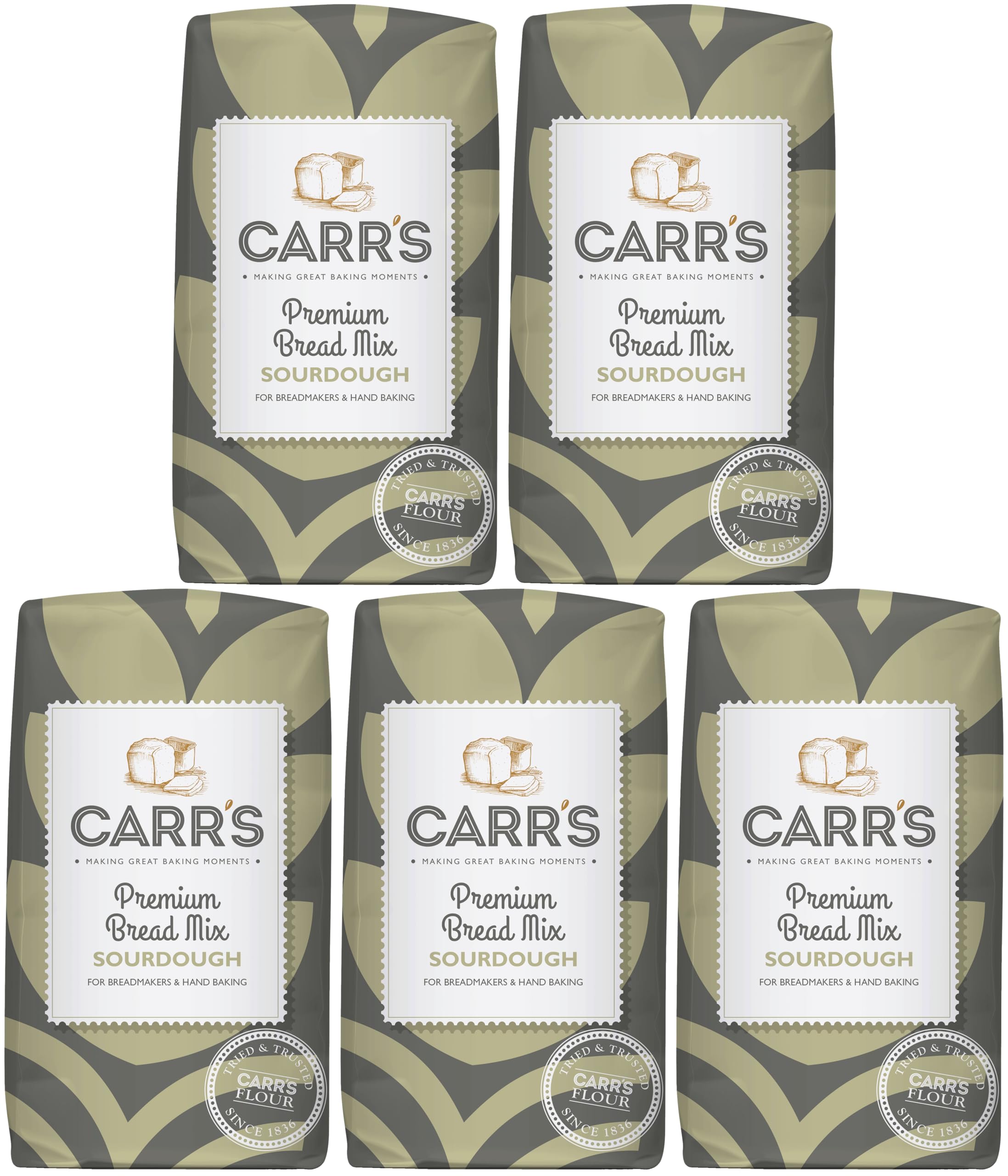 Carr's Premium Sourdough Bread Mix 500g - Pack of 5 | Artisan Bread Mix for Easy & Fresh Homemade Sourdough