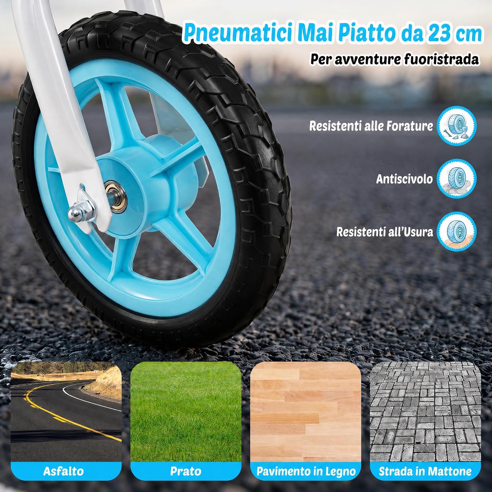 COSTWAY Bicicletta Equilibrio Senza Pedali per Bambini 3 Anni+ | Bici Senza Pedali con Manubrio e Sellino Regolabili in Altezza, Bicicletta Leggera con Telaio in Acciaio al Carbonio