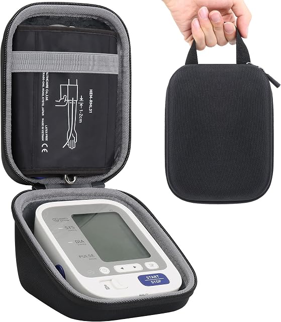 co2crea Hard Travel Case for Omron BP742N 5 Series Upper Arm Blood Pressure Monitor Cuff (Size S)