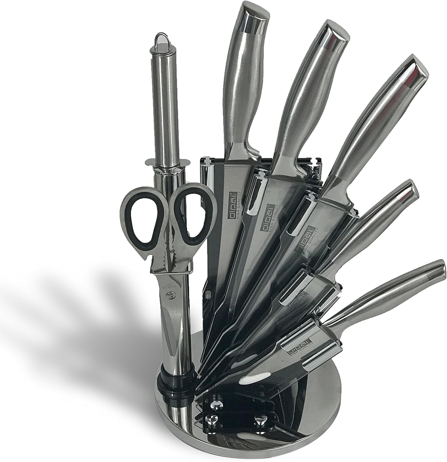 Allgala 8-Piece Premium Quality Stainless Steel Chef Knife set including 7" Cleaver, Morden Contemporary Style, Natural