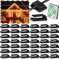 Vista 1 de Hicarer 100 ganchos adhesivos para cables para exteriores, clips de cadena de luces, clips de cables, organizador de cables, soporte para cables