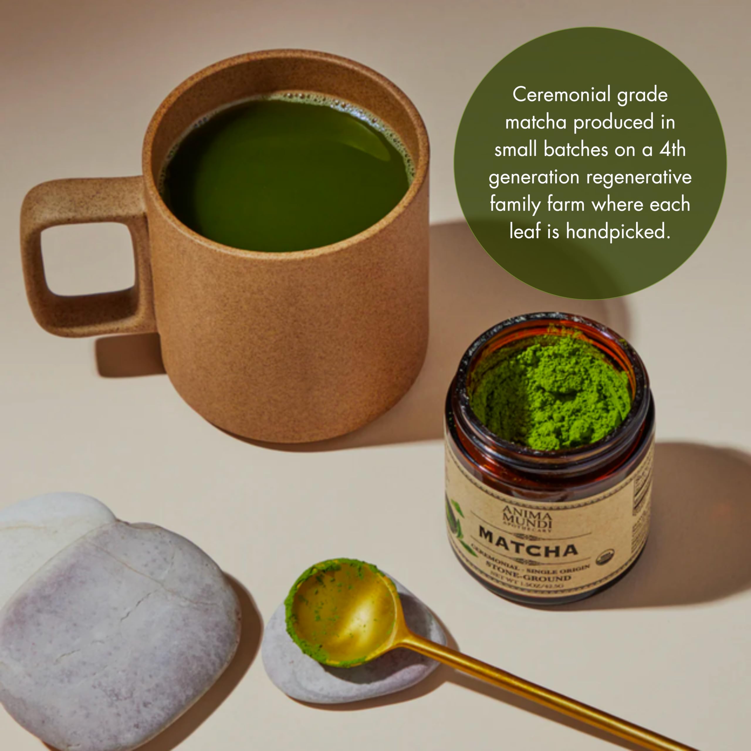 Anima Mundi Apothecary Matcha Powder - Japanese Single-Origin Stone-Ground - Certified Organic Ceremonial Grade Matcha - Small Batch — view 2
