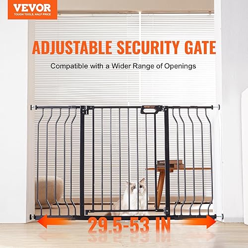 Miniatura 2 de VEVOR Puerta para bebé, 29.5-53 pulgadas extra ancha, 30 pulgadas de alto, puerta para perros para escaleras, puertas y casa, fácil paso a través de