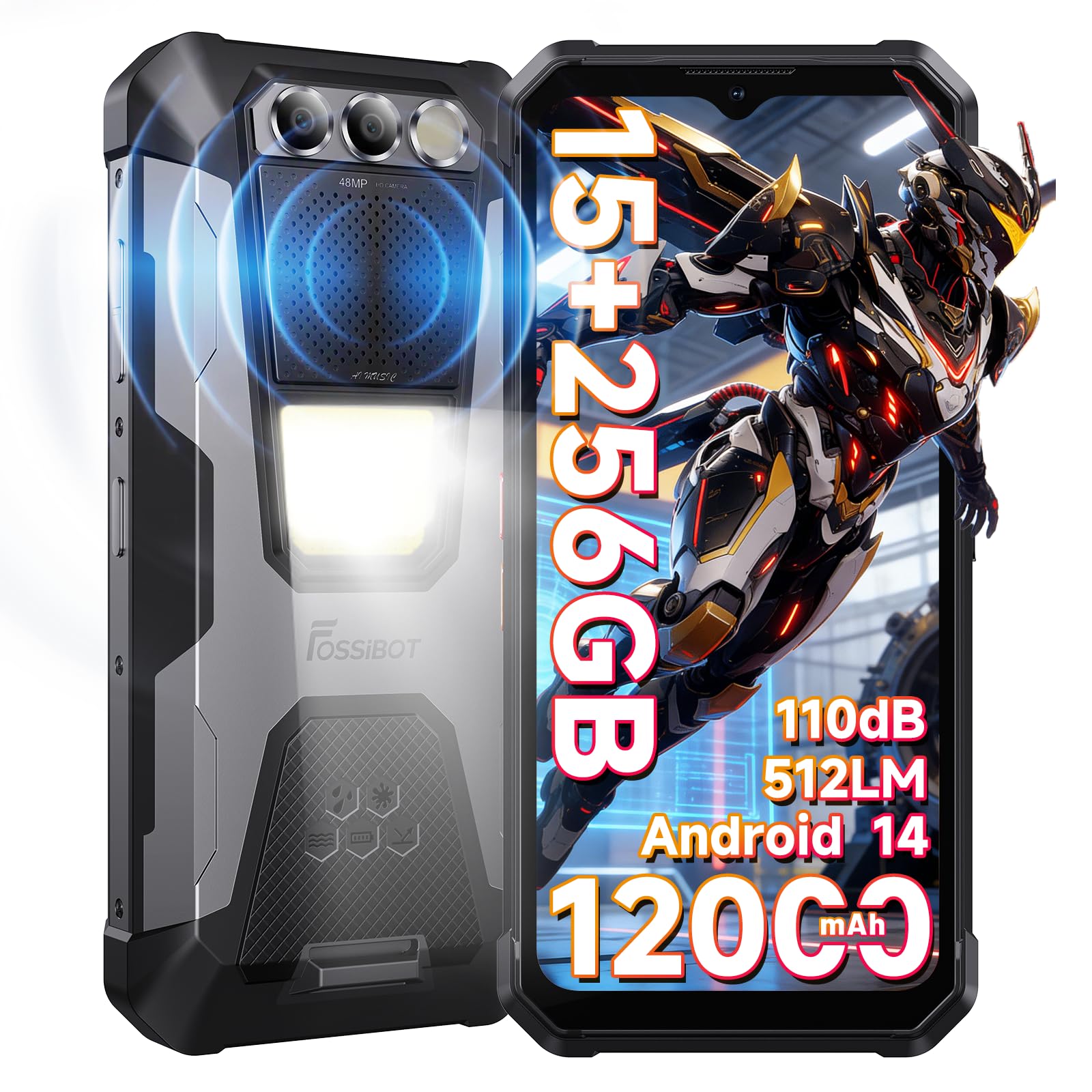 Amazon.com: FOSSIBOT F106Pro Rugged Smartphone Unlocked,12000mAh