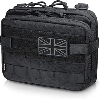WYNEX Tactical Large Admin Pouch of Double Layer Design, Molle EDC EMT Utility Pouch with Map Sleeve Modular Tool Pouch Large Capacity Flag Patch Included