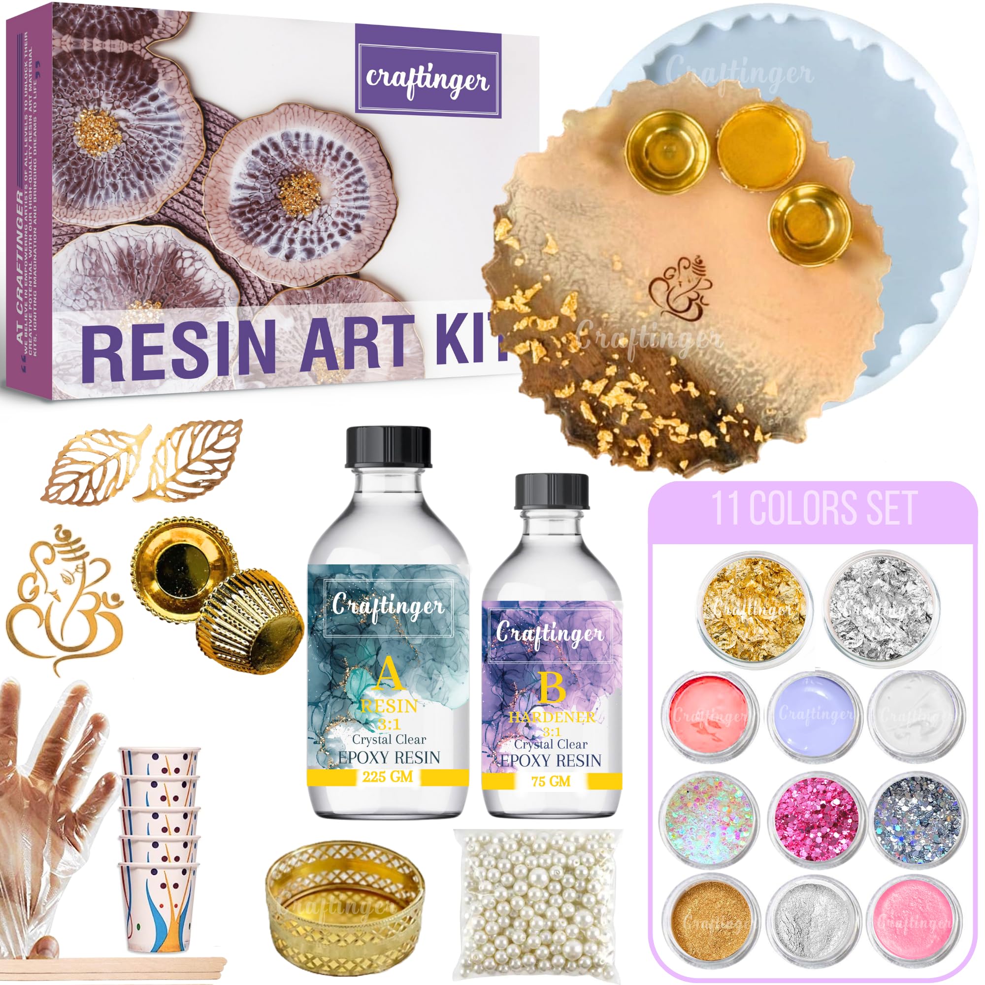 Craftinger Pro Pooja Thali Making Kit with 300gm Resin and More (B0CB2M652M) Amazon Price History, Amazon Price Tracker