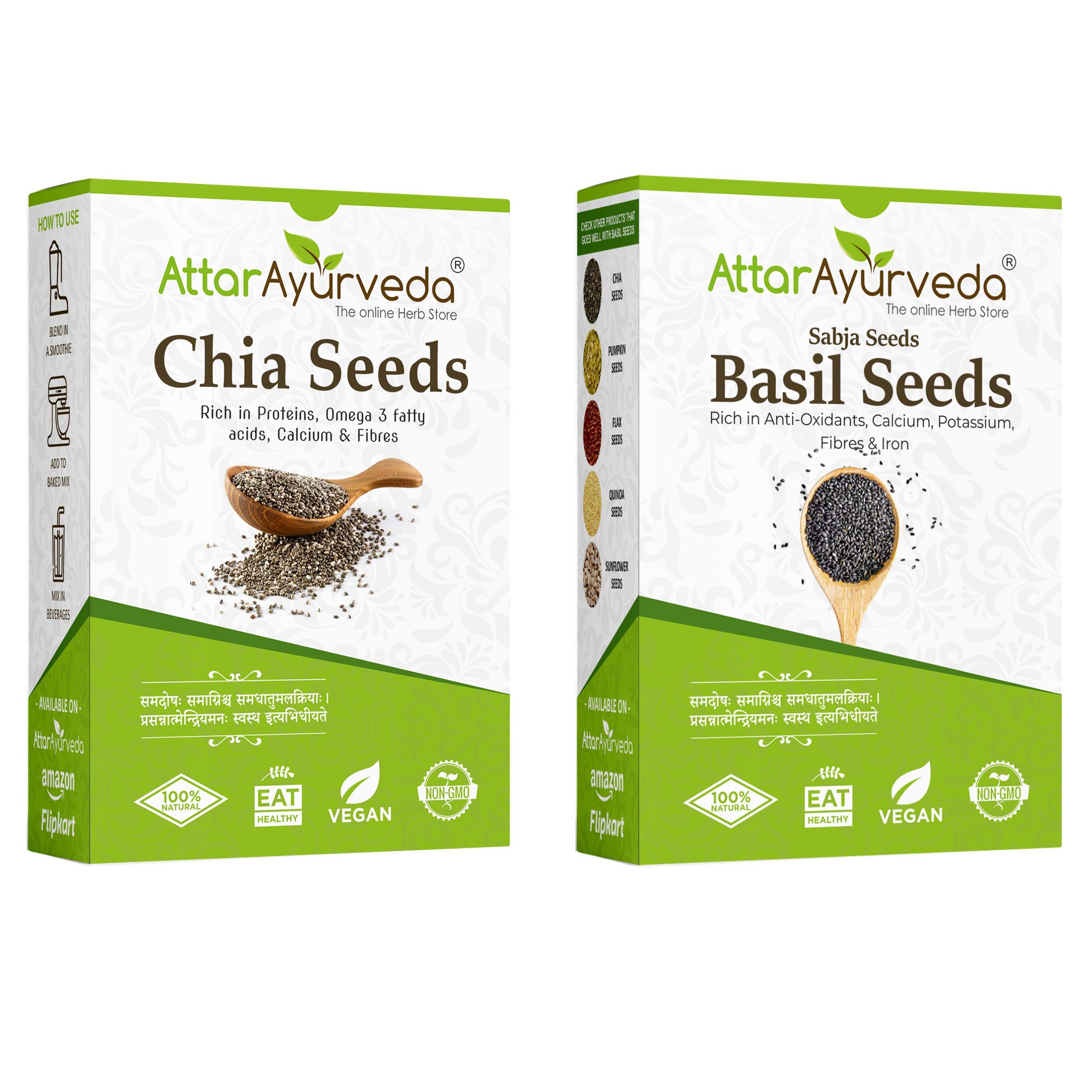 Attar Ayurveda Chia Seeds 500 Grams , Basil Seeds 500 Grams Combo Pack | 100% Natural, Preservative Free | Ideal for Weight Loss, Glowing Skin & Improved Hair Quality (B08Z824NGW) Amazon Price History, Amazon Price Tracker