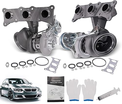 Bapmic TD03 N54 Turbocompresor doble turbos compatible con BMW 135i 335i 335xi 535i E90 E92 E93 3.0L 2006-2010