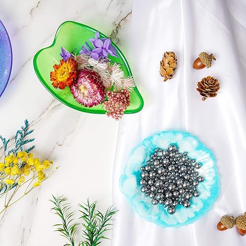 Miniatura 6 de NiArt Moldes de silicona suave de resina epoxi, fundición de bricolaje, 3 formas hechas a mano, bandeja de joyería de geoda drusa, bandeja para