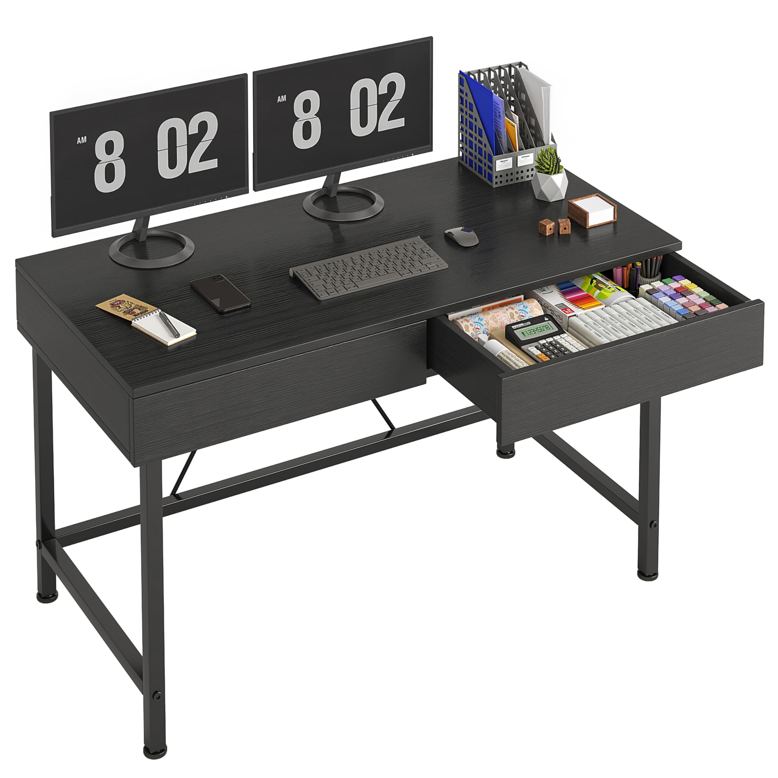 VERMESS Small Desk with Wood Drawers, 40 Inch Computer Desk for Bedroom, Vanity Makeup Desks, Kids Desks for Small Space with Storage for Home Office,